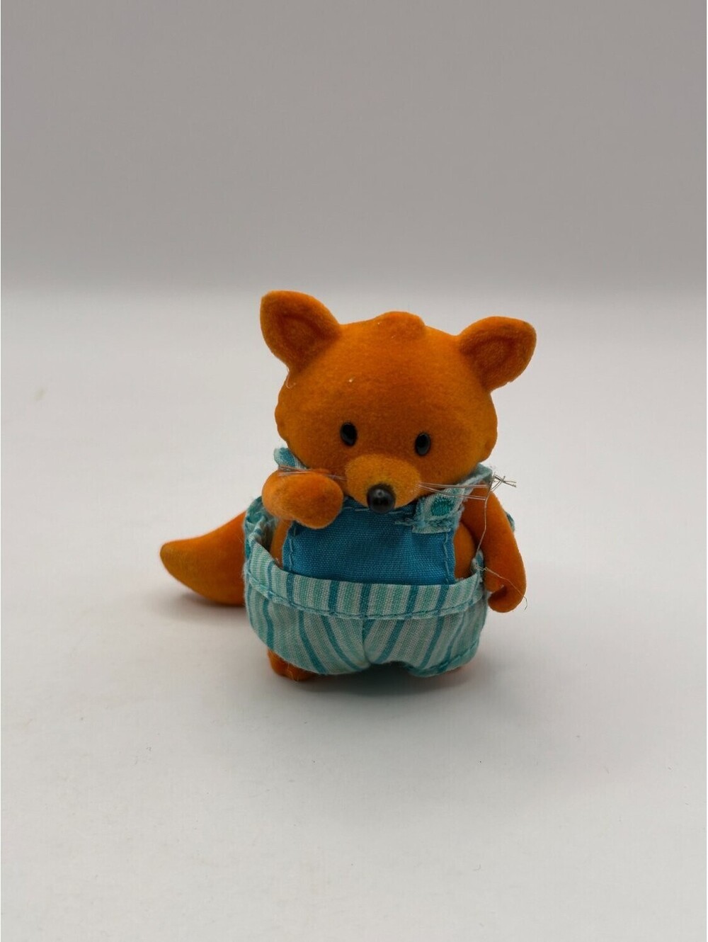 Sylvanian Families Flocked Animal Figure Slydale Fox 1980s Orange Striped